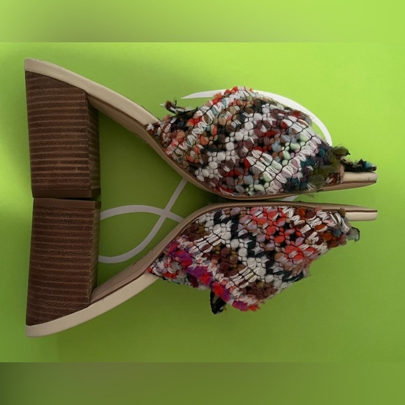 Sam Edelman Oda Slide Tweed Multicolor Knot Top Mule - Picture 11 of 14